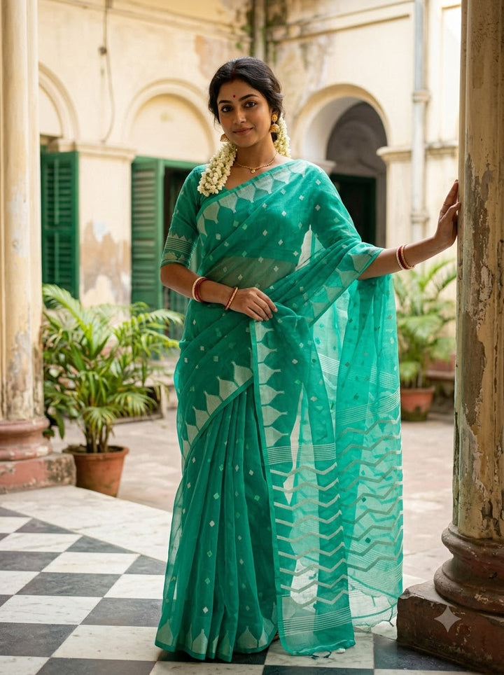 Reshmi Affair (Moirang phee Inspired) Muslin Resham Saree