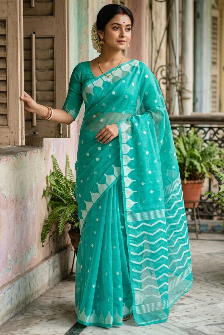 Reshmi Affair (Moirang phee Inspired) Muslin Resham Saree