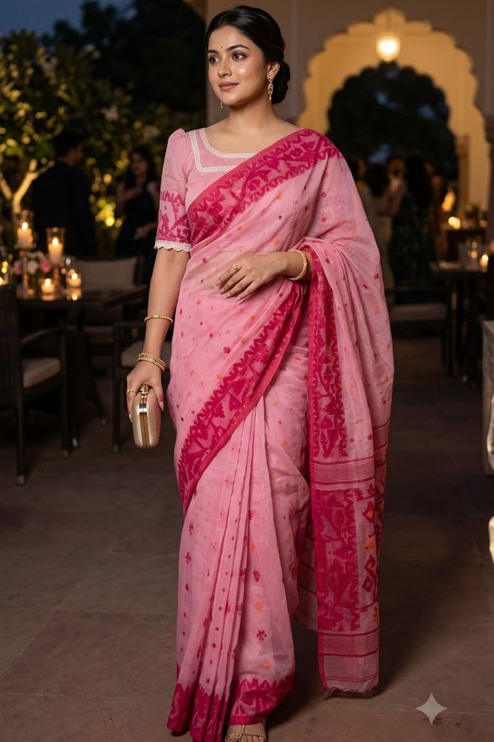 Golapi Golpo Bengal Jamdani Saree