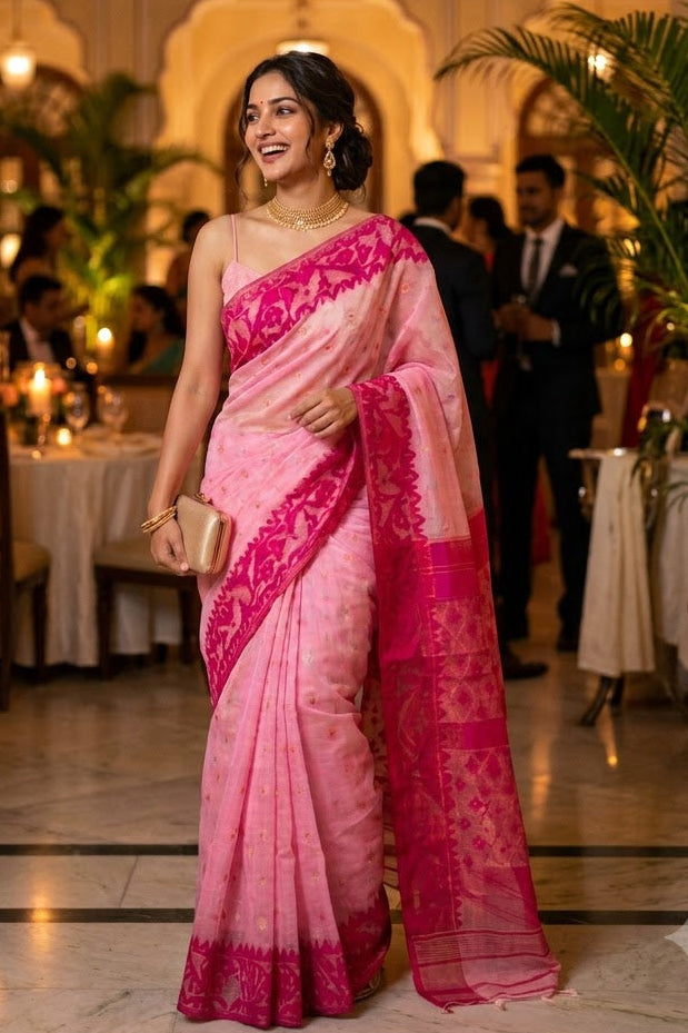 Golapi Golpo Bengal Jamdani Saree