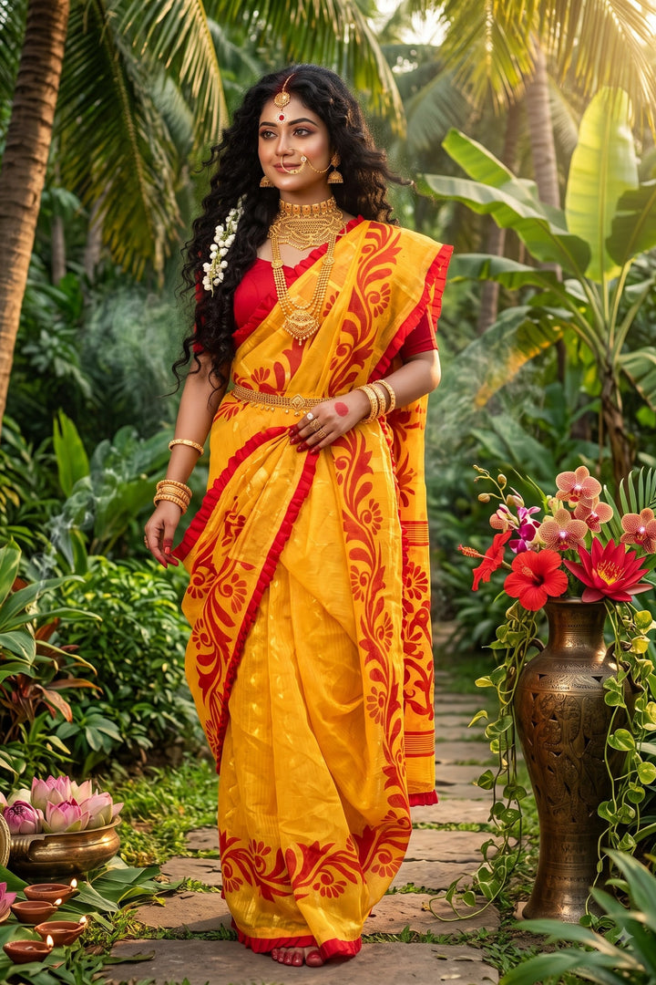 Abahon Pushpanjali Special Jamdani Saree