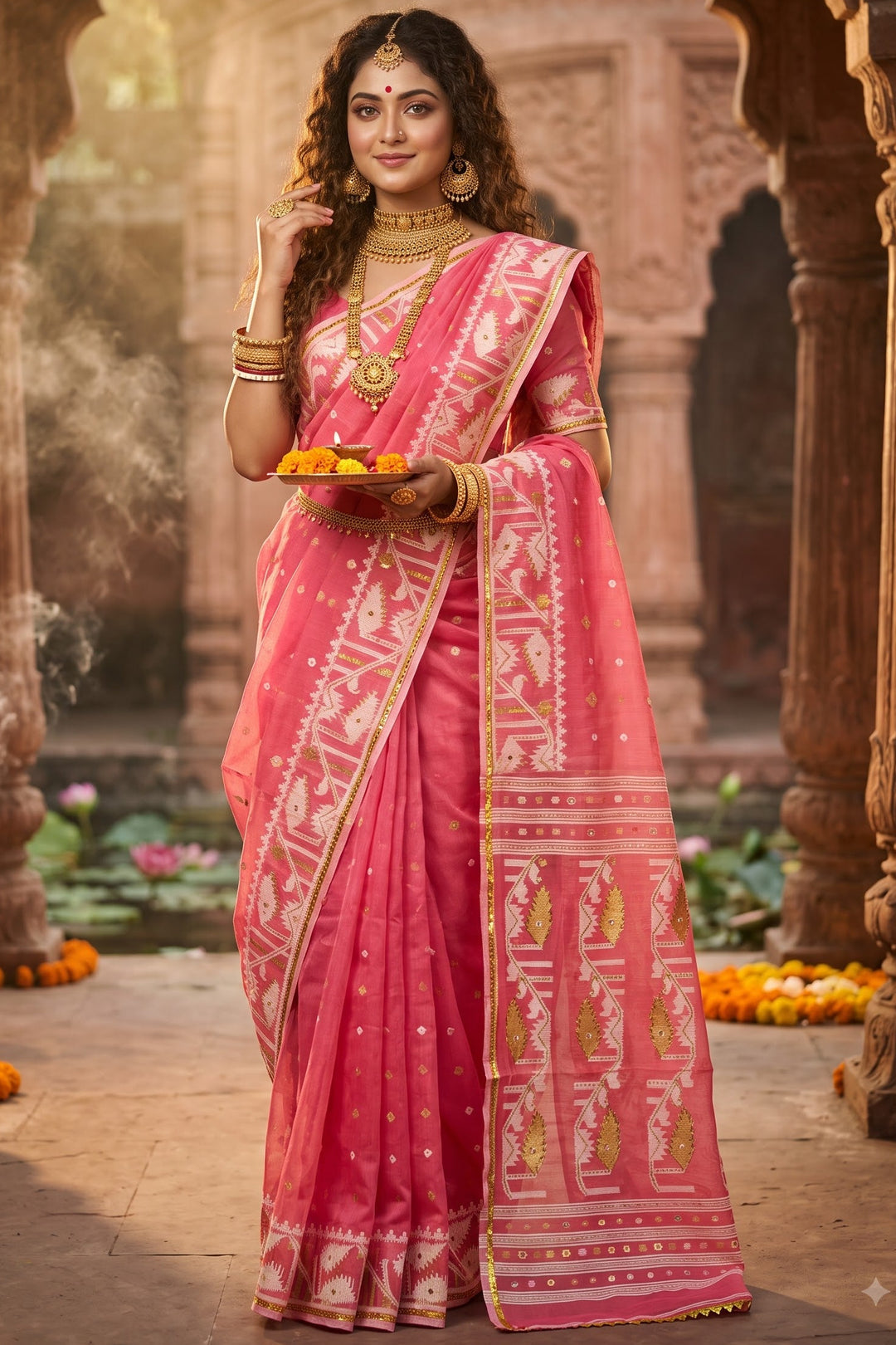 Sonar Alo  Katdana Jamdani Saree