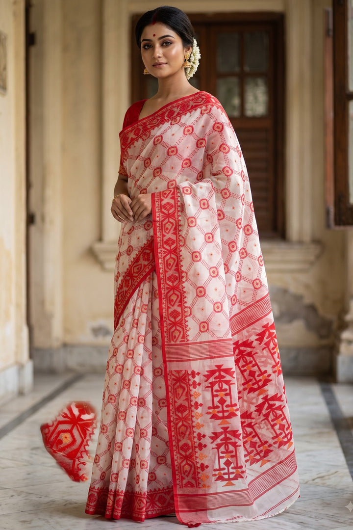 Pujar Shaj Bengal Jamdani Saree
