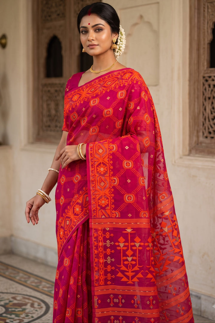 Pujar Shaj Bengal Jamdani Saree
