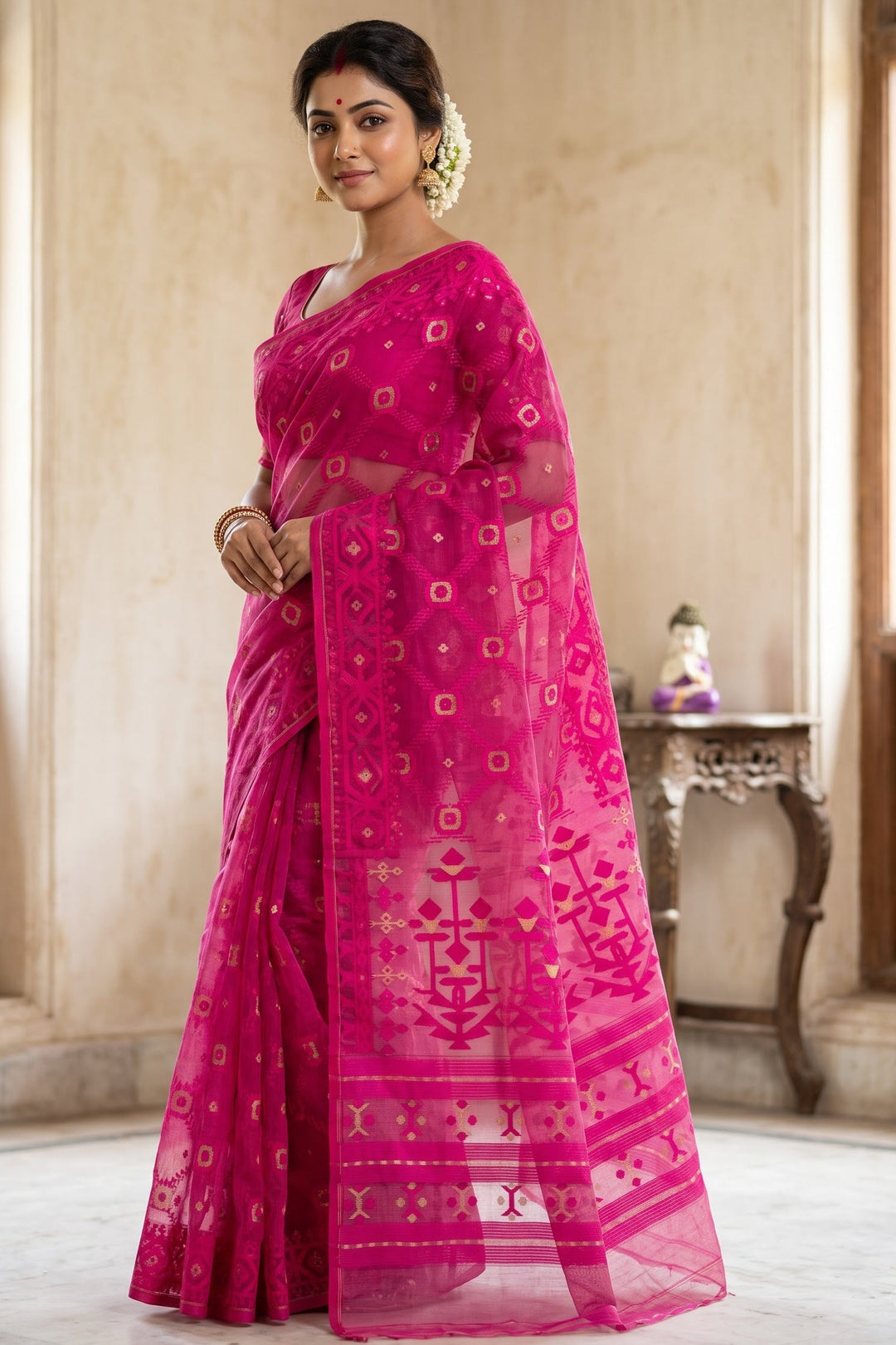 Pujar Shaj Bengal Jamdani Saree