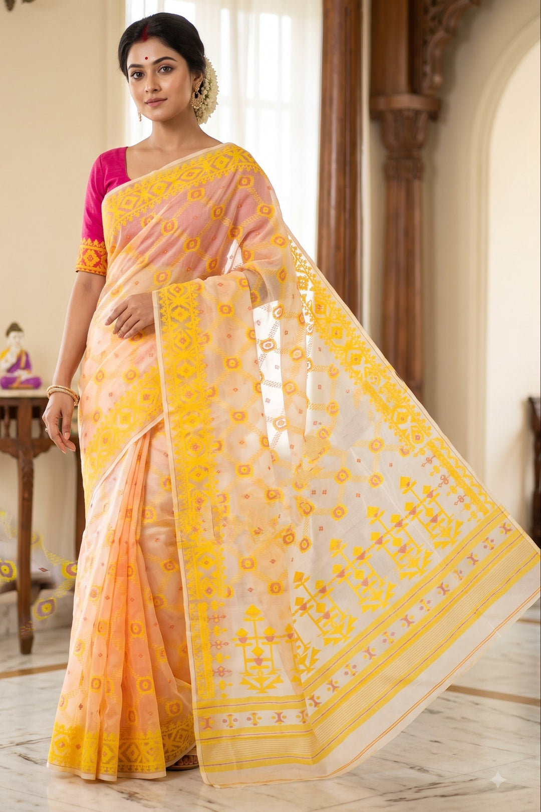 Pujar Shaj Bengal Jamdani Saree