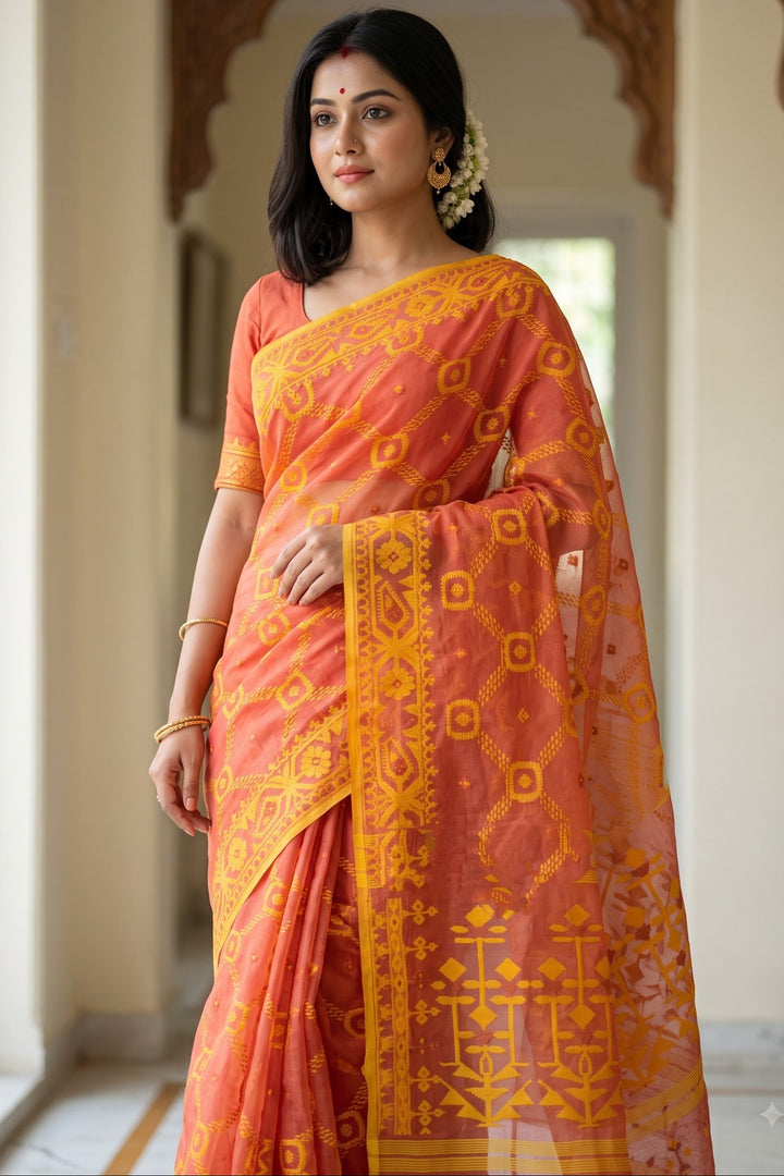 Pujar Shaj Bengal Jamdani Saree