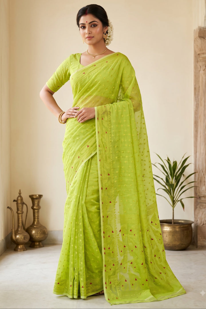 Sharod Shondhya Jamdani Saree