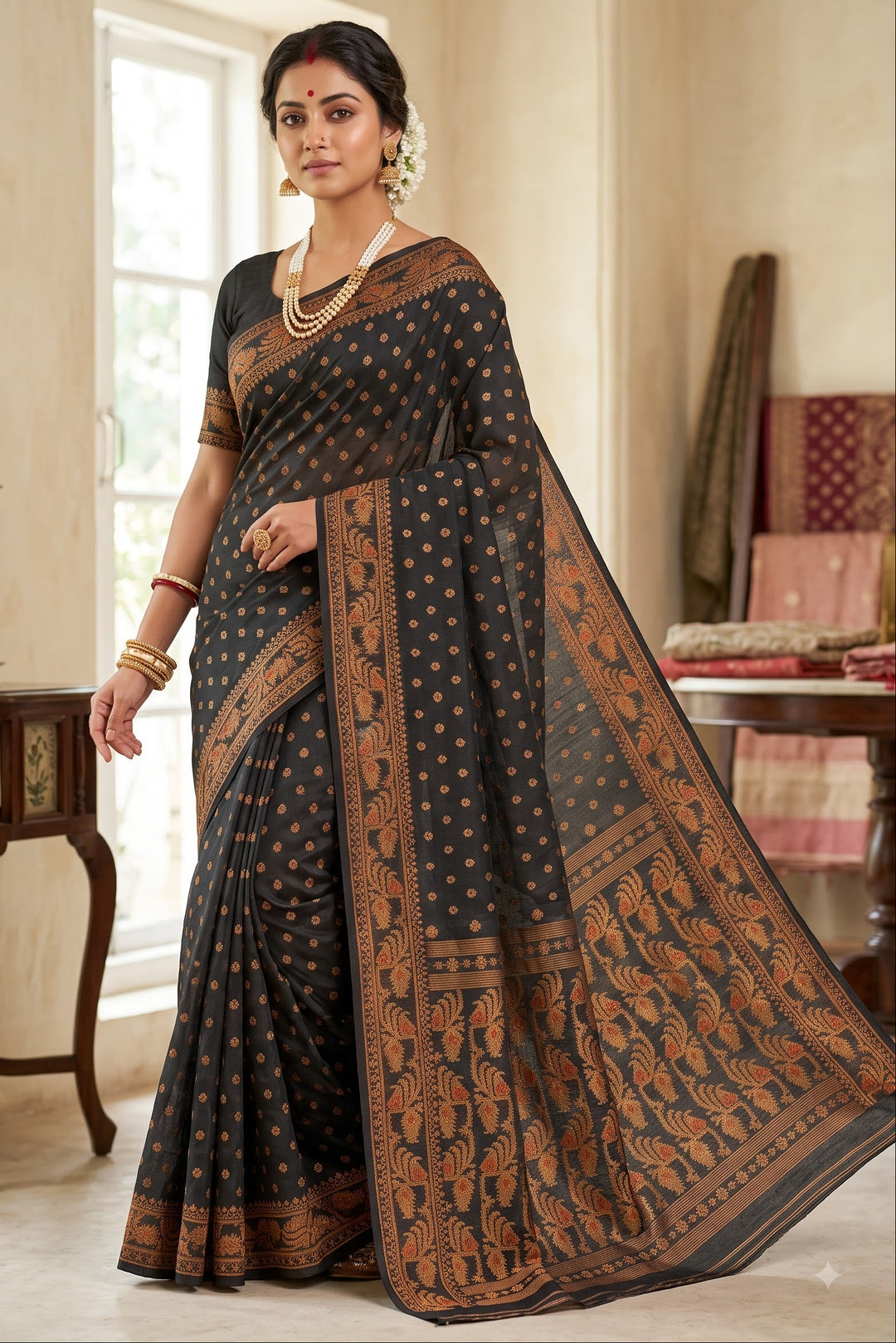 Sharod Shondhya Jamdani Saree
