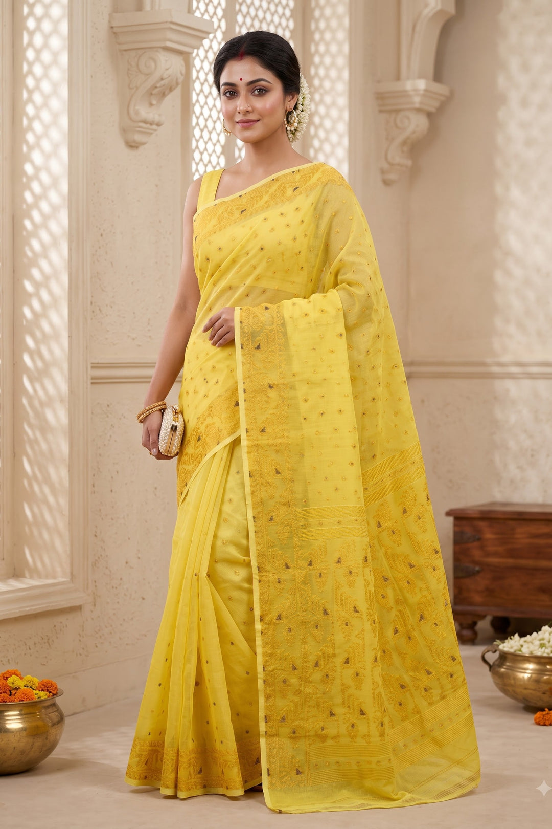 Sharod Shondhya Jamdani Saree