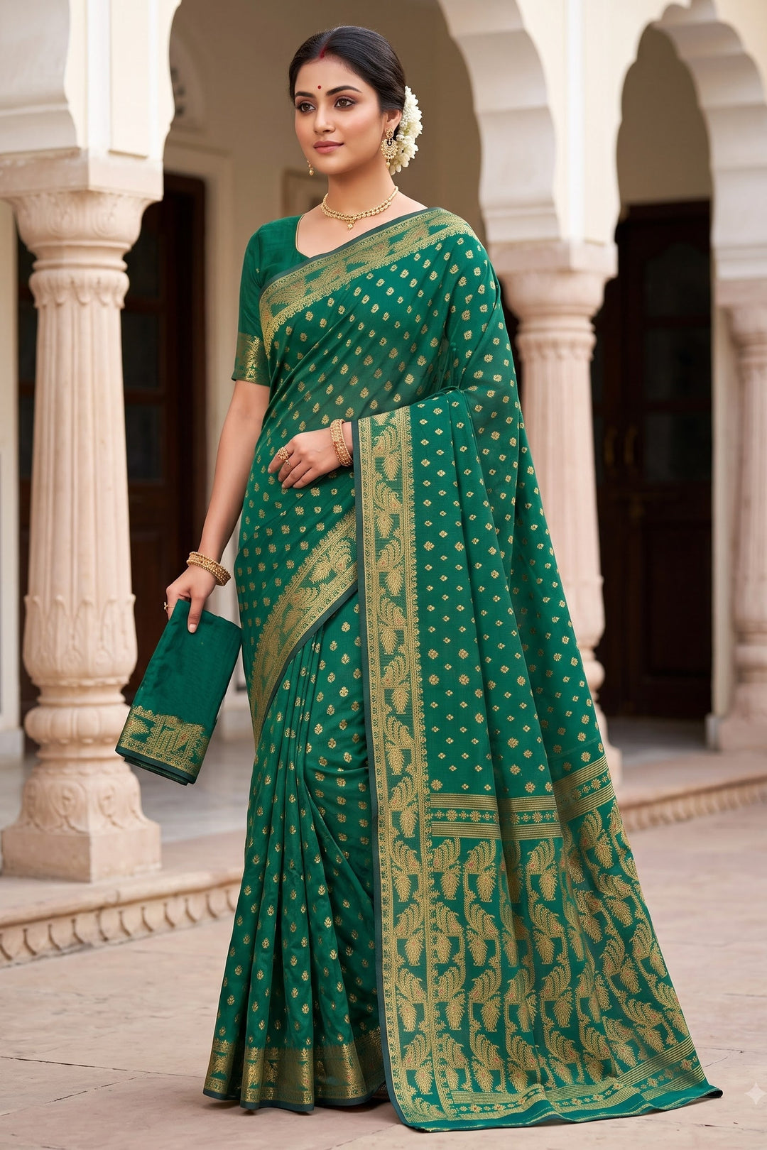 Sharod Shondhya Jamdani Saree