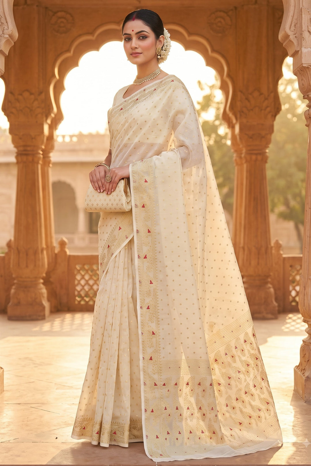Sharod Shondhya Jamdani Saree