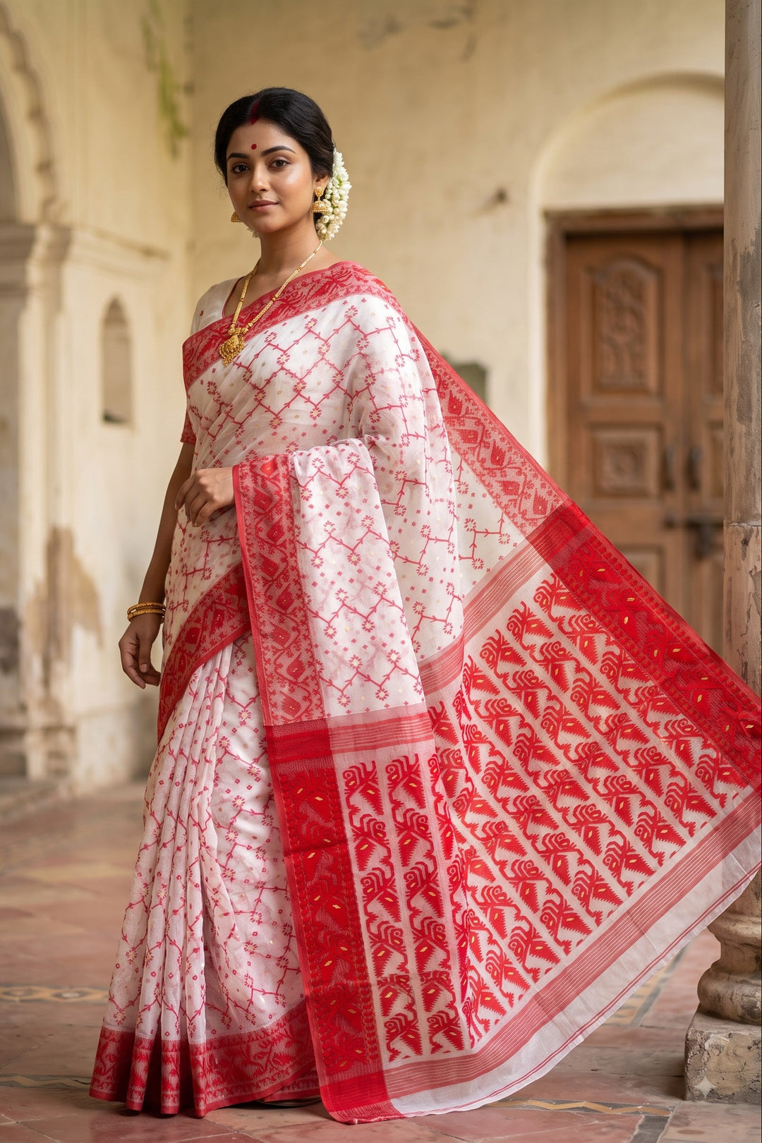 BishnuPriya Dhakai Jamdani Saree