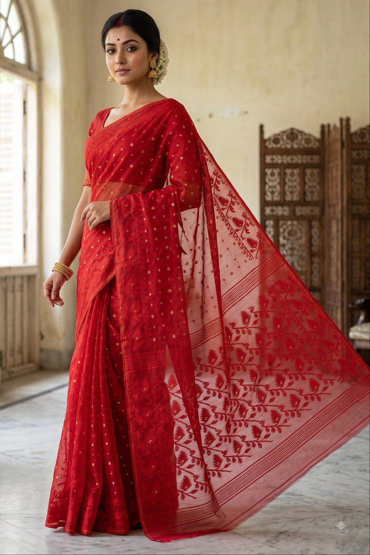 BishnuPriya Dhakai Jamdani Saree(cotton)