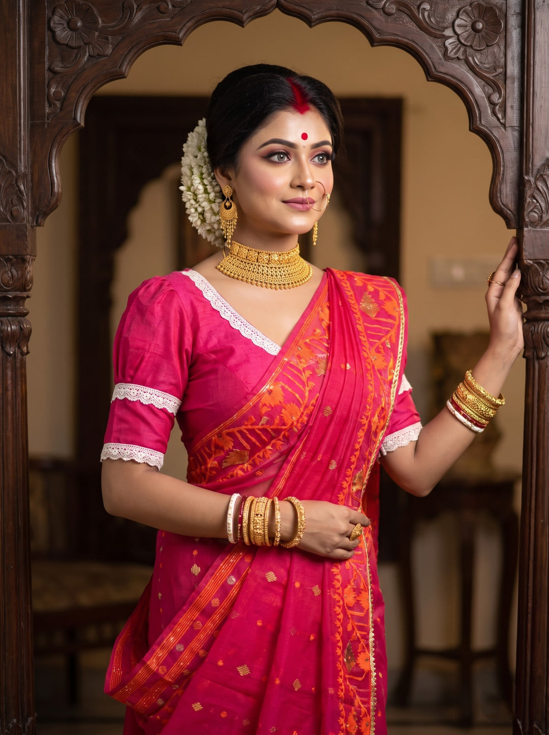 Rajmohini Katdana Jamdani Saree