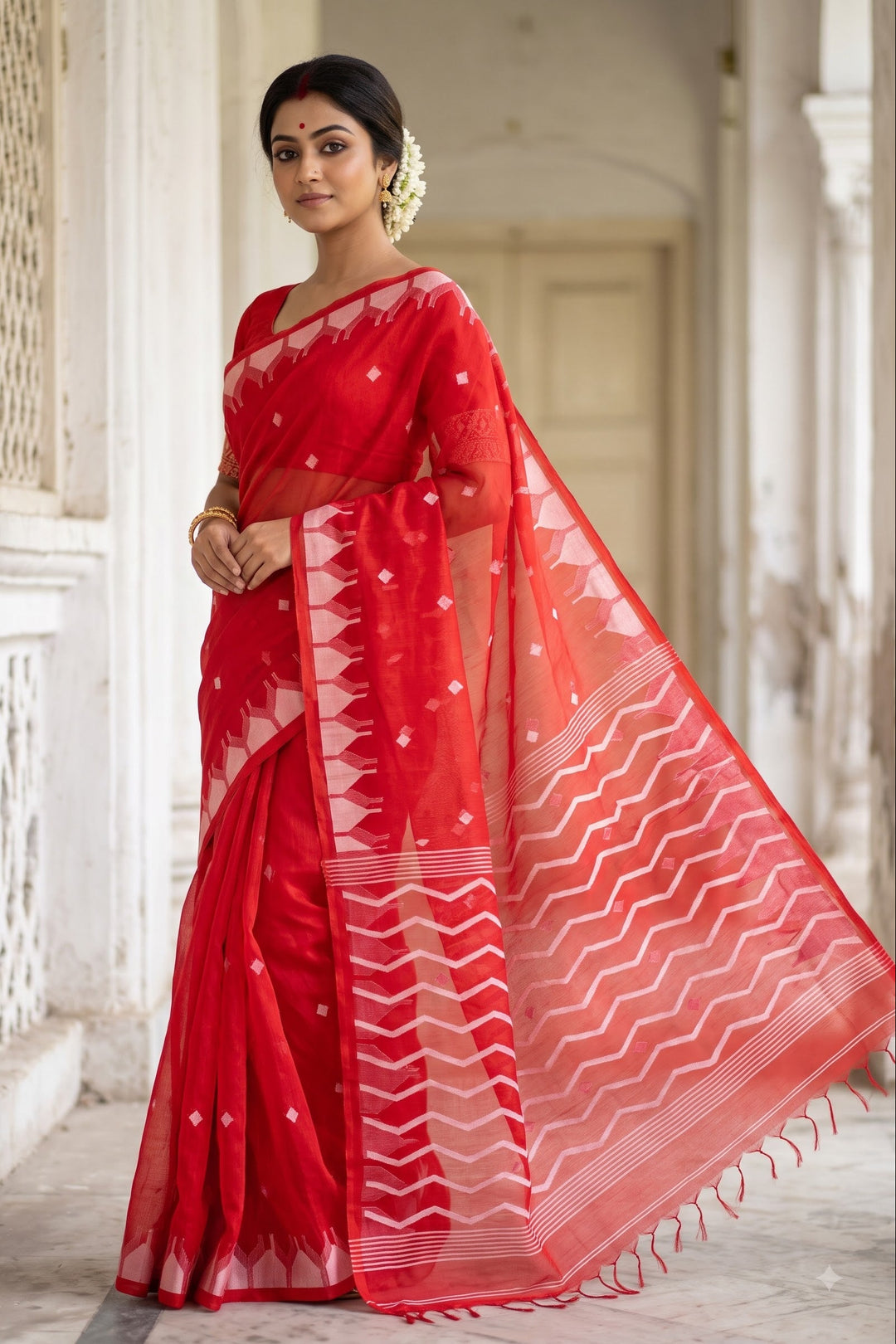 Reshmi Affair (Moirang phee Inspired) Muslin Resham Saree