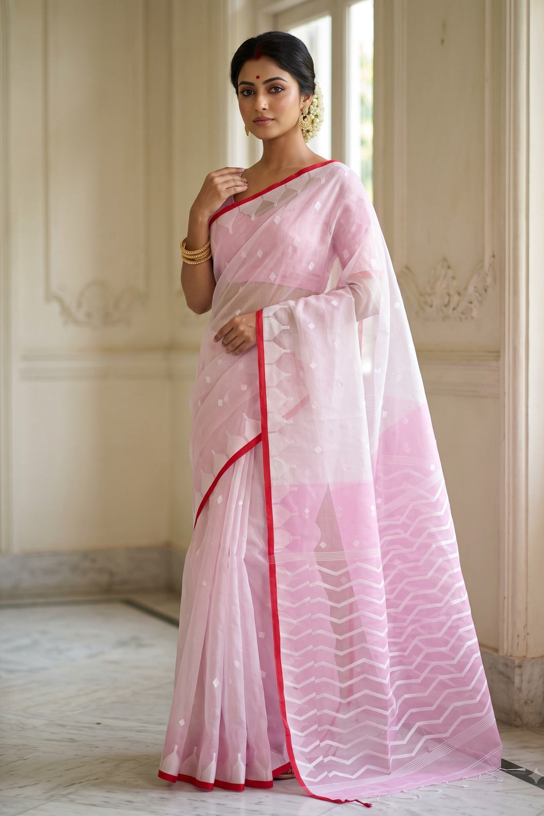 Reshmi Affair (Moirang phee Inspired) Muslin Resham Saree