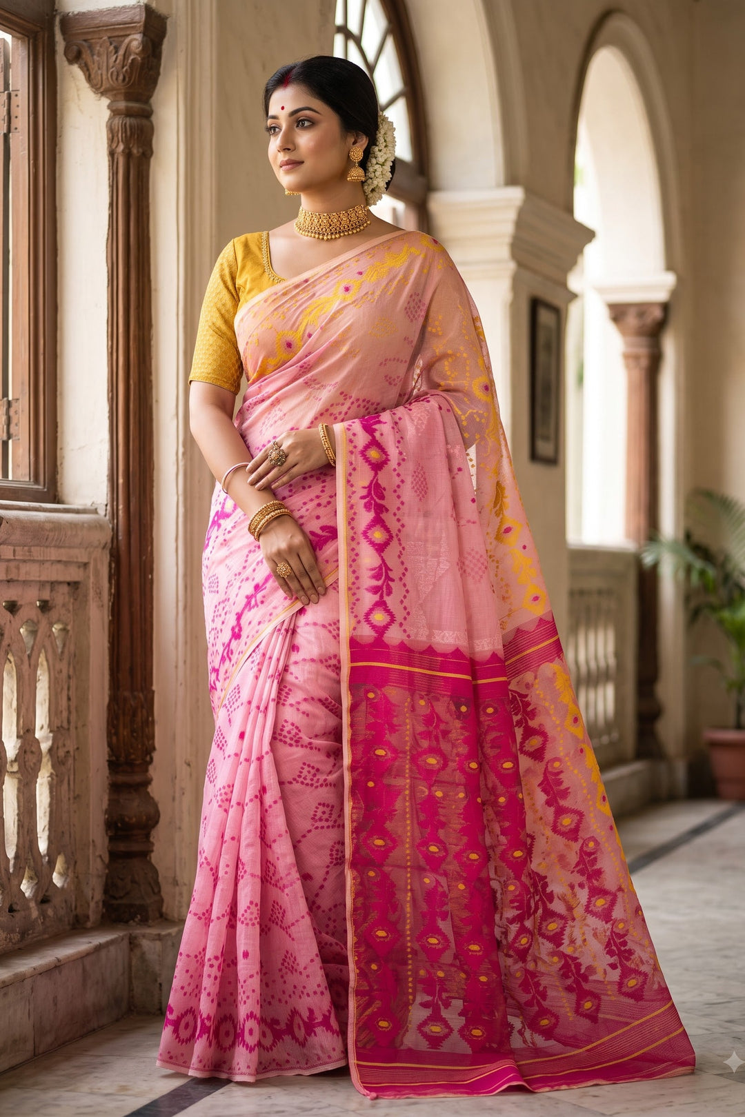 Balaka Premium Ganga Jamuna Jamdani Saree