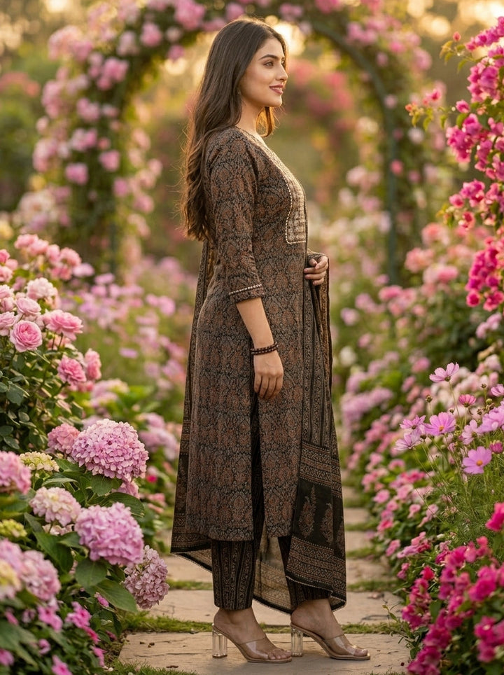 Ajrakh Print Suit Set