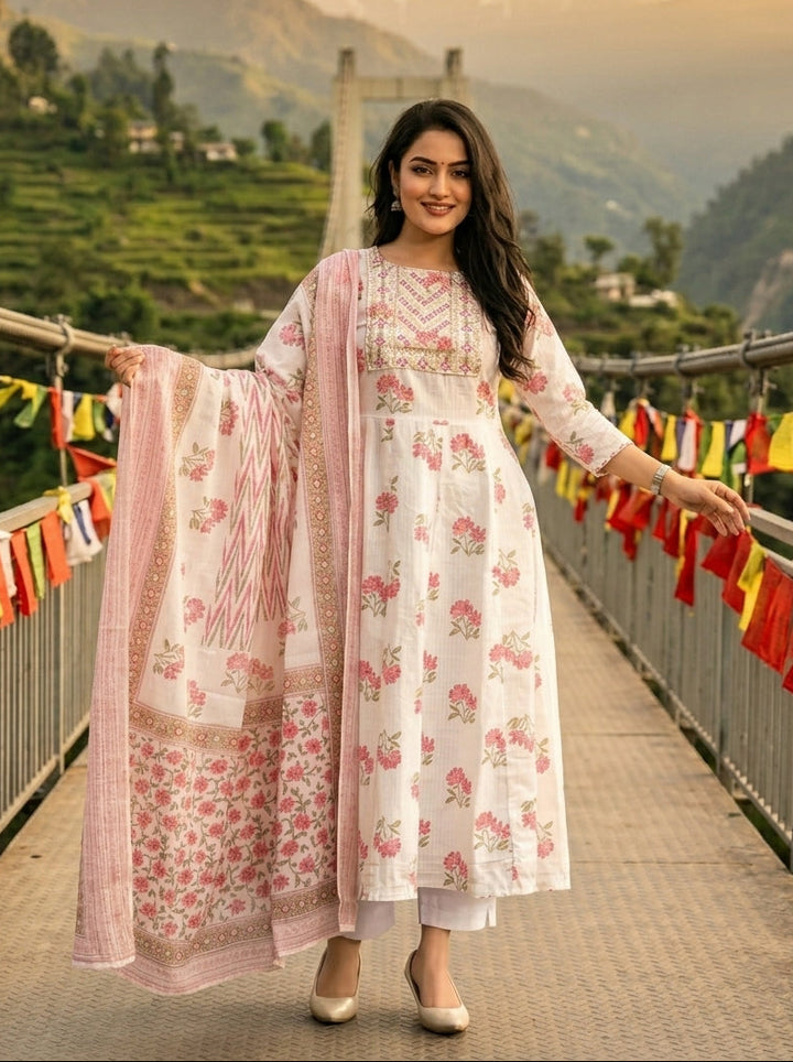 Flower Of Hills Jaipur Kurti Set
