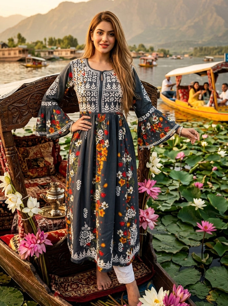 Get Back To Ethnic-Suit Set(Gray)