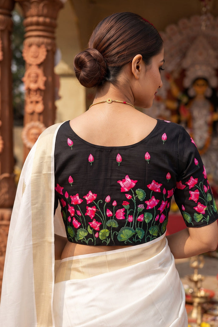 Lotus Majesty Vichitra Silk Blouse