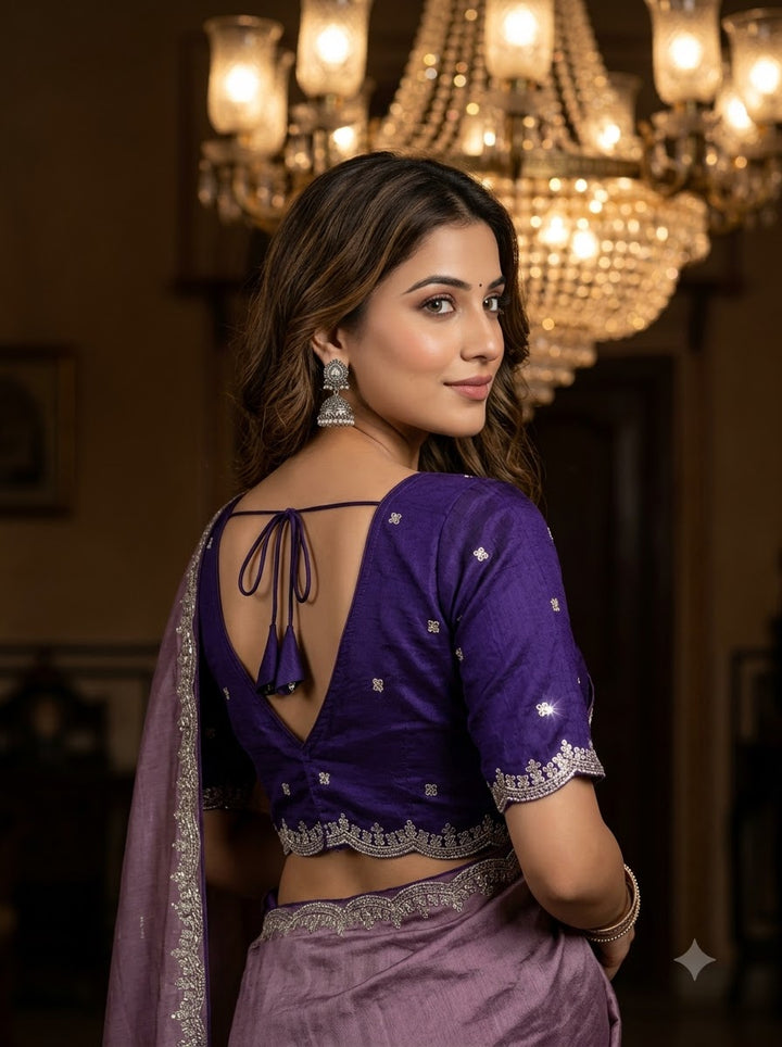 Falling For Florals Vichitra Silk Blouse