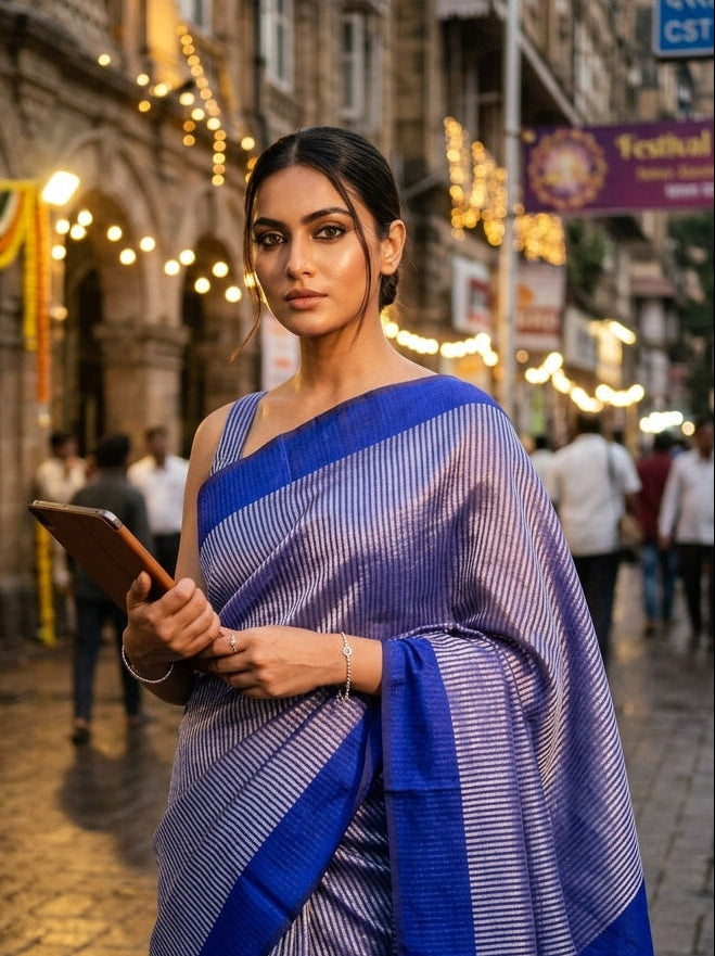 Stardust Eclipse Gold Tissue Banarasi Silk Saree