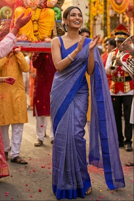 Stardust Eclipse Gold Tissue Banarasi Silk Saree