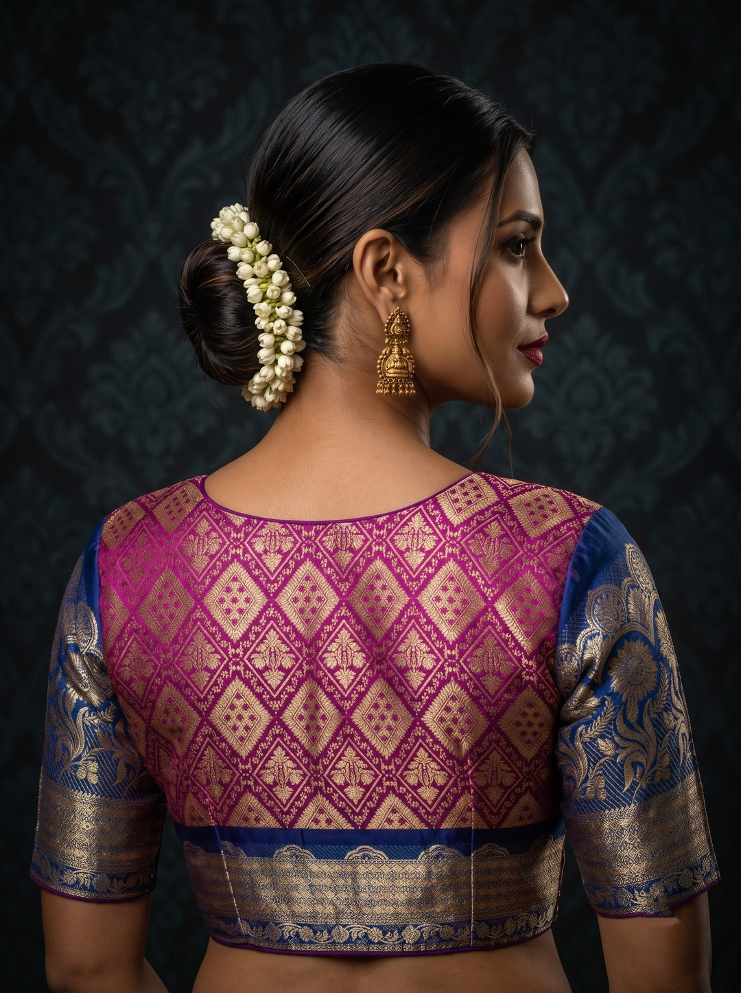 Rajeshwari Grace- Katan Silk Banarasi Zari Woven Designer Blouse