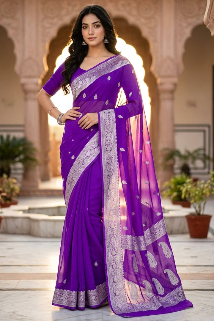 Rajat Noor – Khaddi Chiffon Banarasi Saree