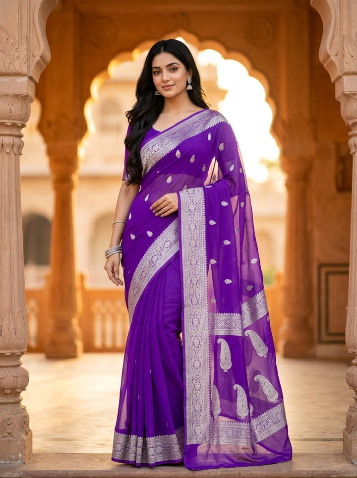 Rajat Noor – Khaddi Chiffon Banarasi Saree