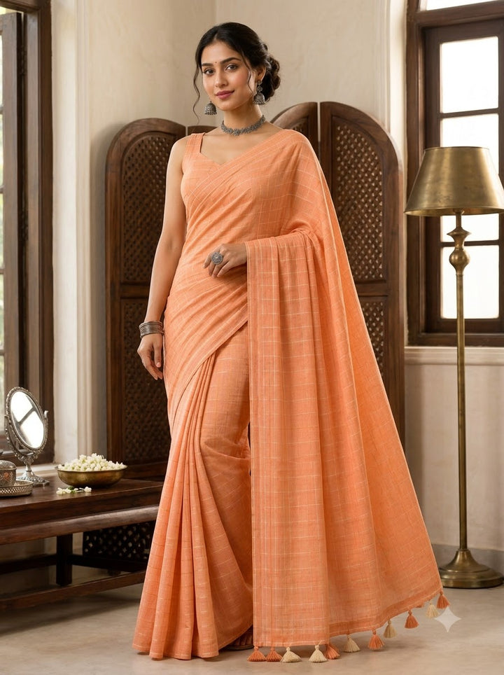 Aabha Checks – Mul Cotton Saree
