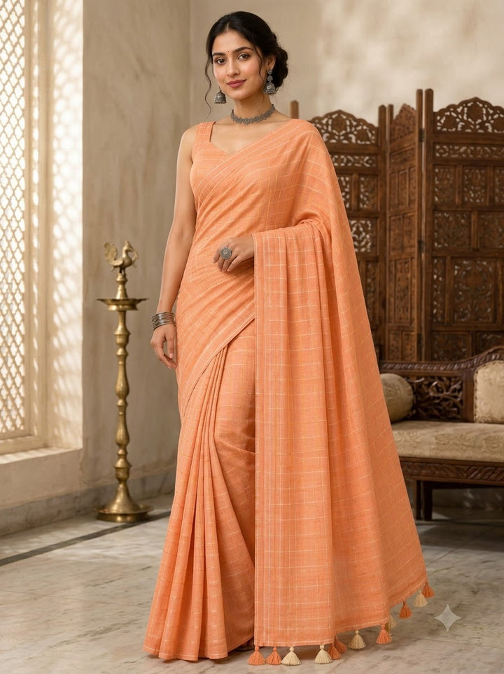 Aabha Checks – Mul Cotton Saree