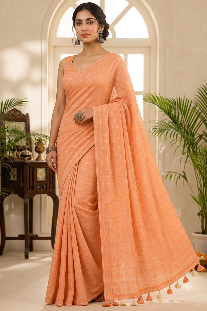 Aabha Checks – Mul Cotton Saree