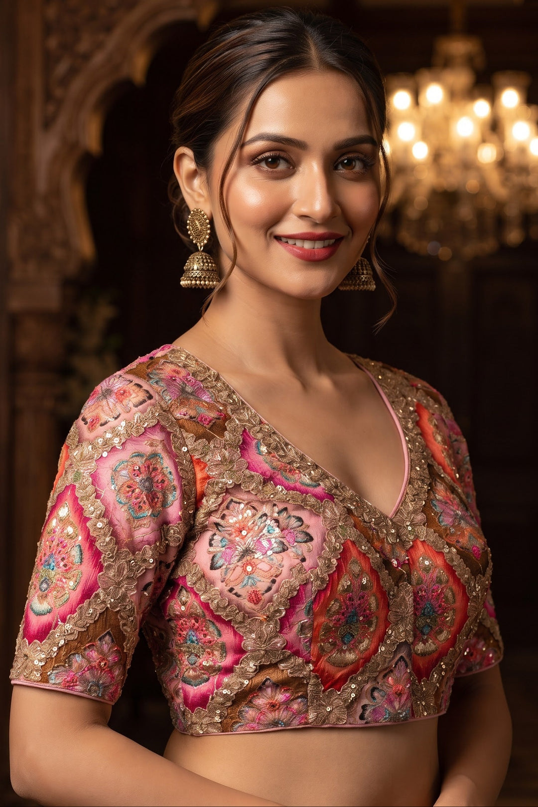 Dreams Become Design – Designer Zari & Sequins Crepe Blouse
