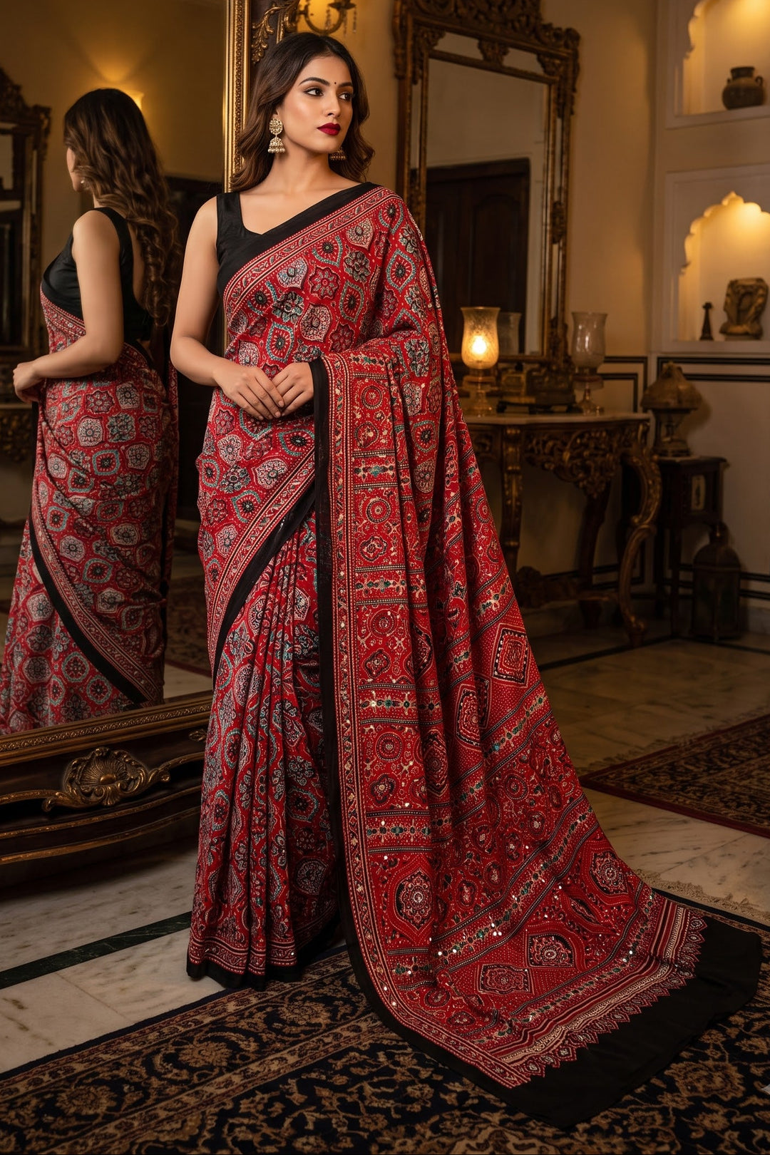 Pretty Obsession Modal Silk Saree With Mirror Work