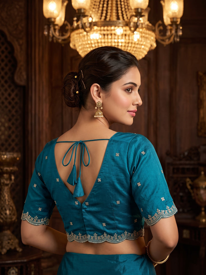 Falling For Florals Vichitra Silk Blouse