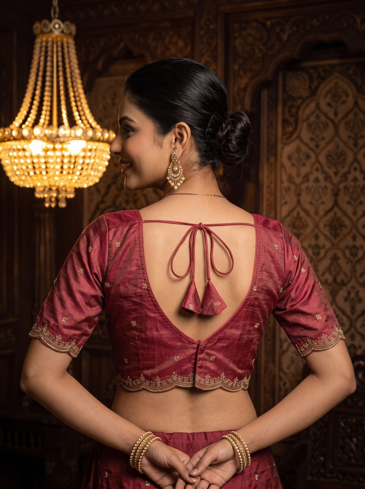 Falling For Florals Vichitra Silk Blouse