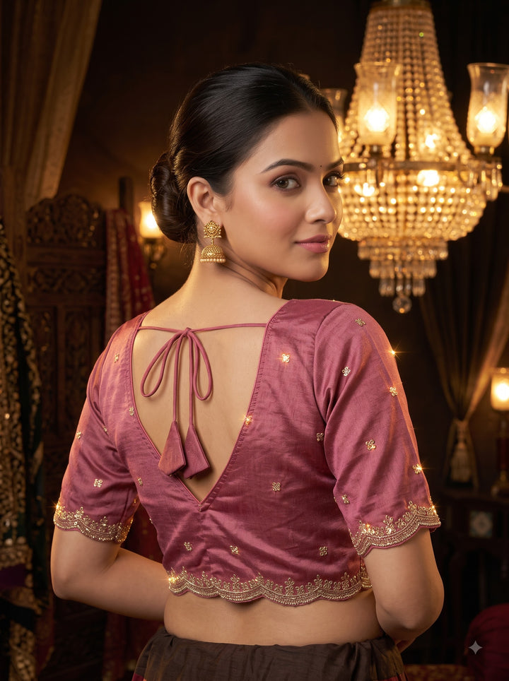Falling For Florals Vichitra Silk Blouse