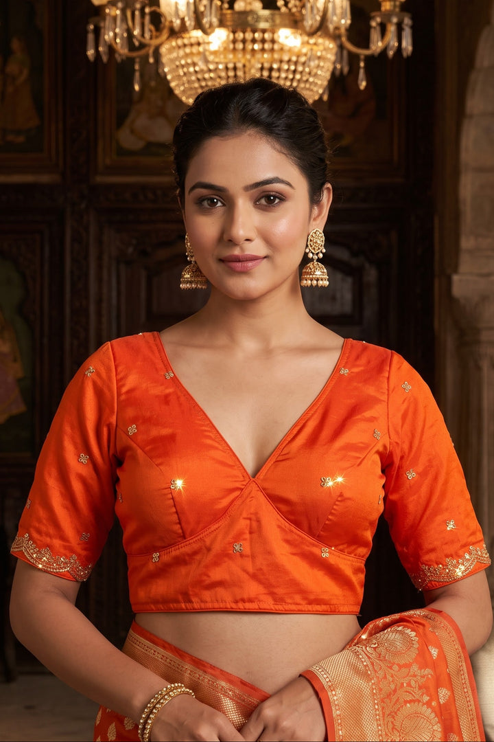 Falling For Florals Vichitra Silk Blouse