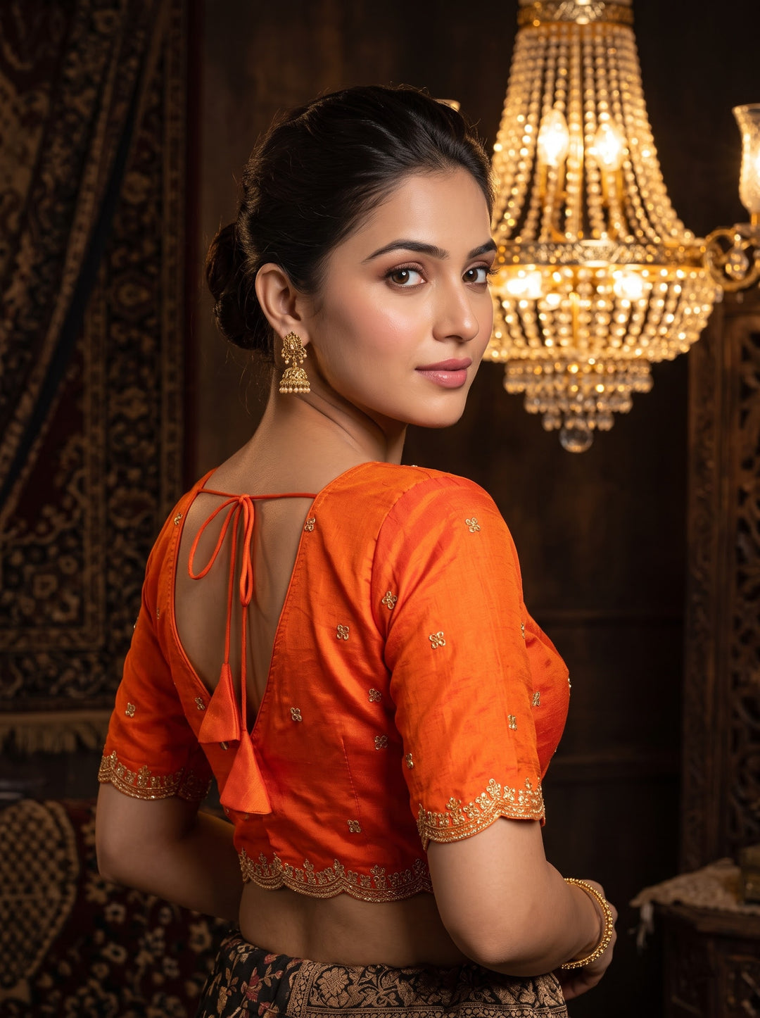 Falling For Florals Vichitra Silk Blouse