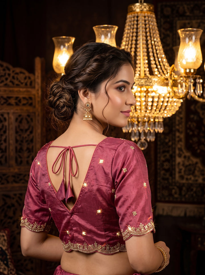 Falling For Florals Vichitra Silk Blouse