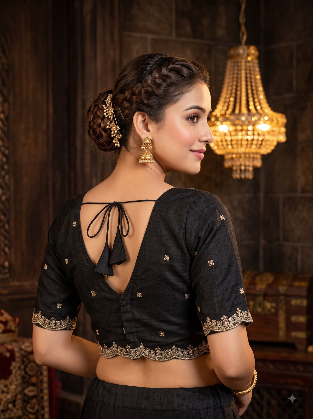 Falling For Florals Vichitra Silk Blouse