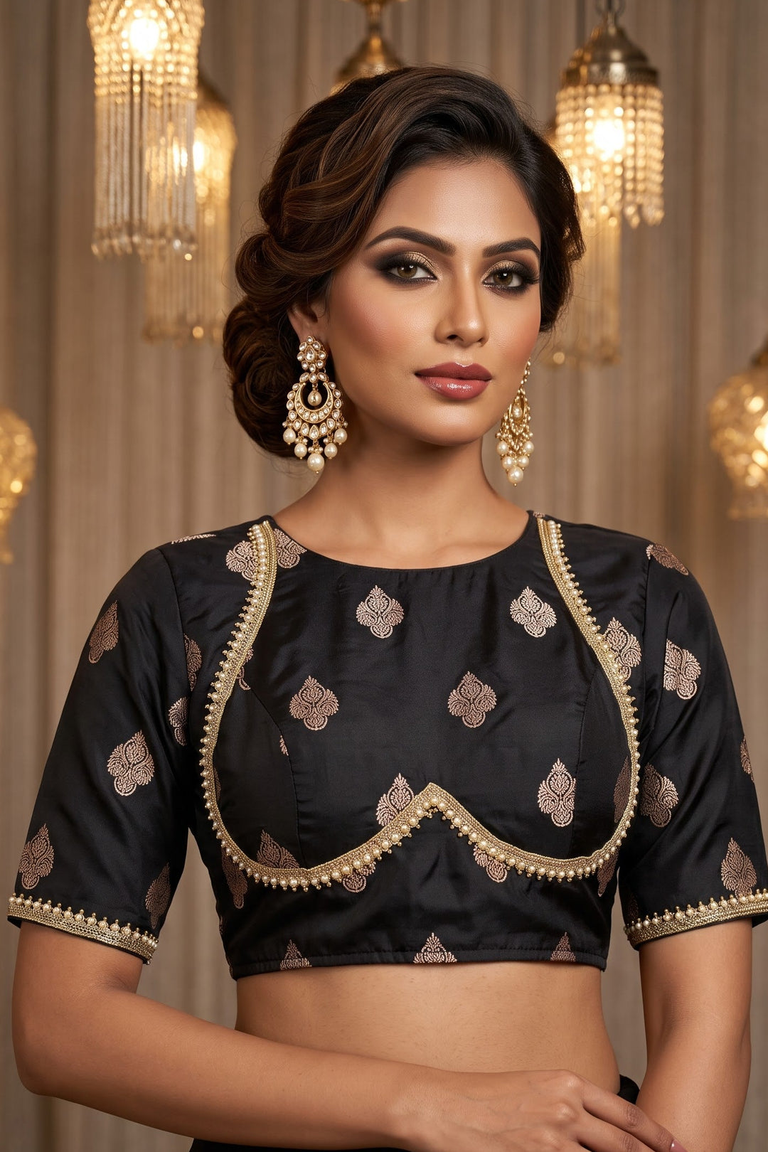 Sunehri Adaa Mashru Banarasi Silk Blouse