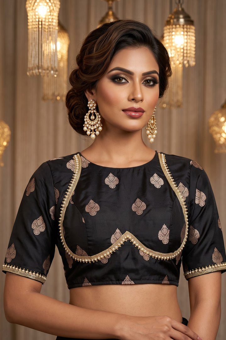 Sunehri Adaa Mashru Banarasi Silk Blouse