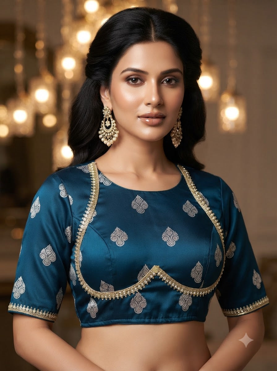 Sunehri Adaa Mashru Banarasi Silk Blouse