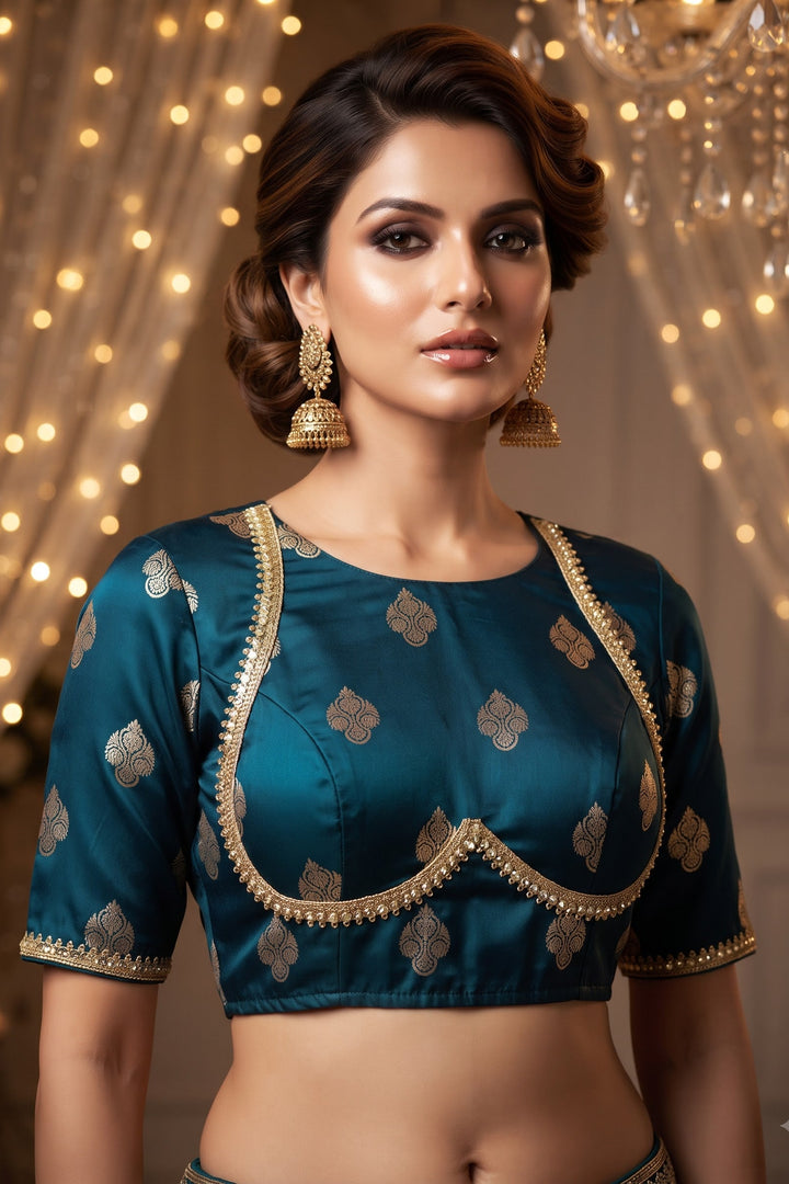 Sunehri Adaa Mashru Banarasi Silk Blouse