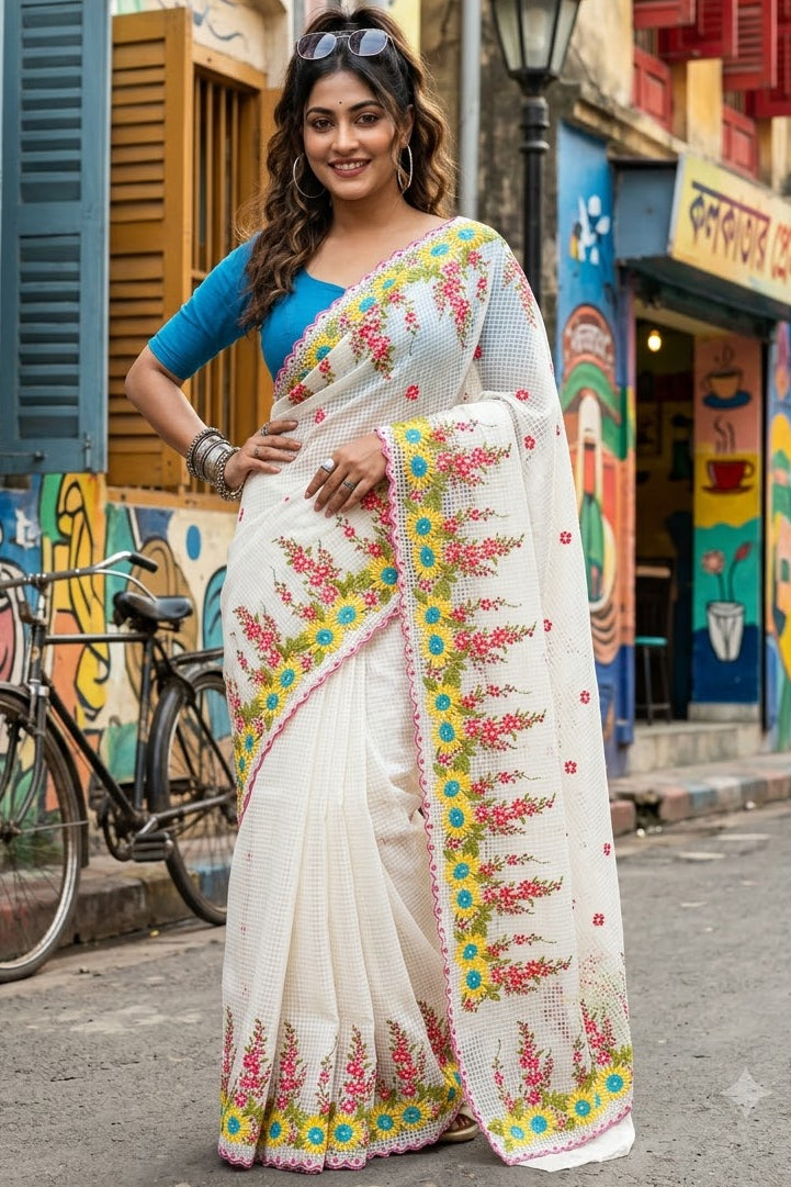 Kota Kween- Kota Saree With Embroidery work