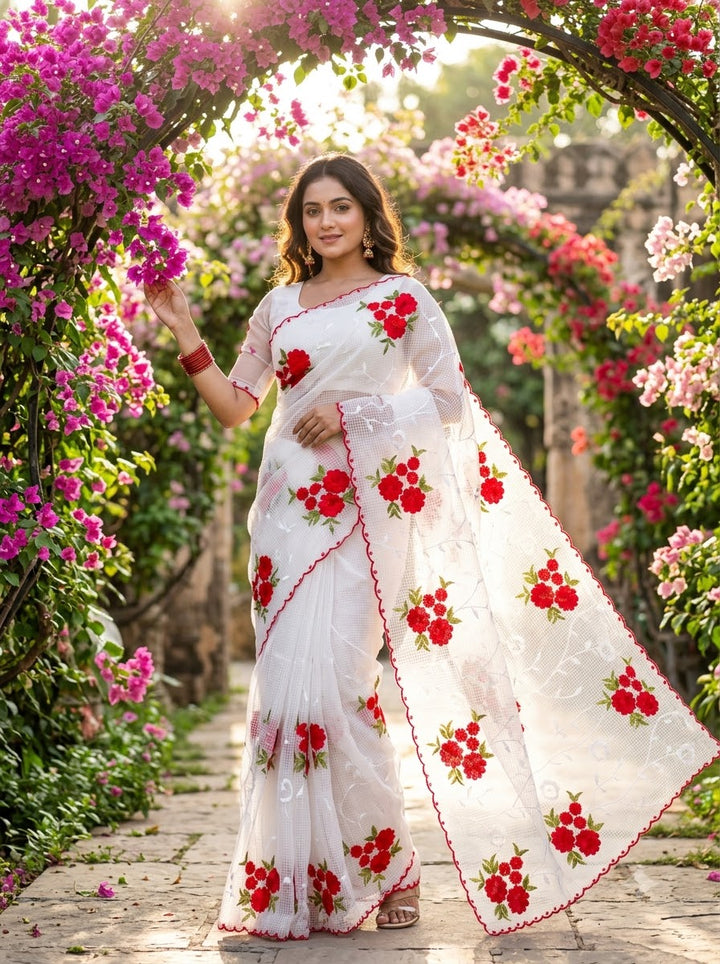 Phoolkatha Kota Saree With Embroidery Work
